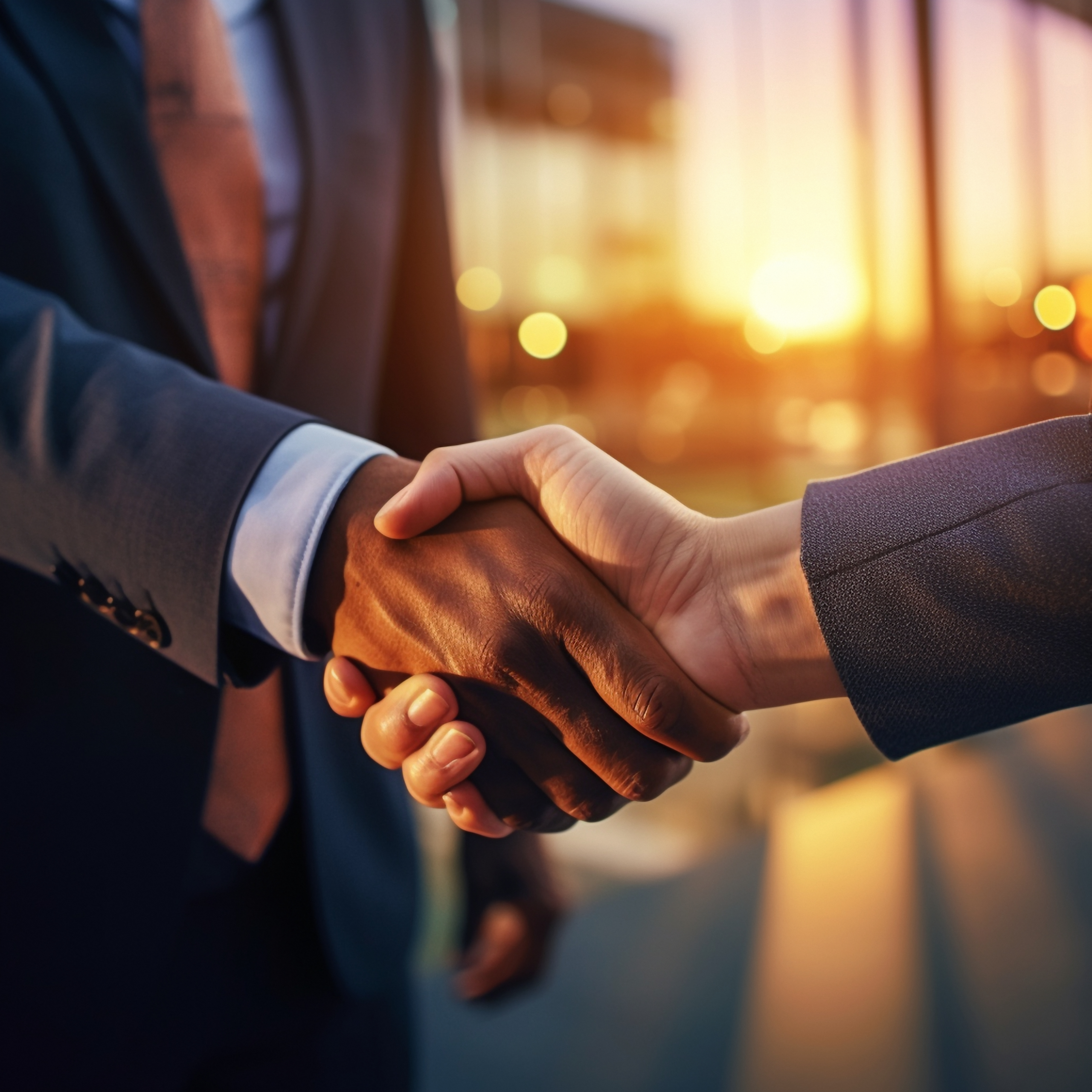 - security professionals making a deal for security service with client
